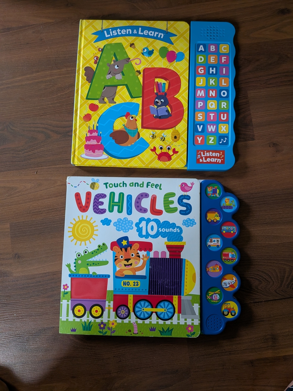 Set of 2 ABC and Touch & Feel Vehicles Sound Books For Toddlers And Kids